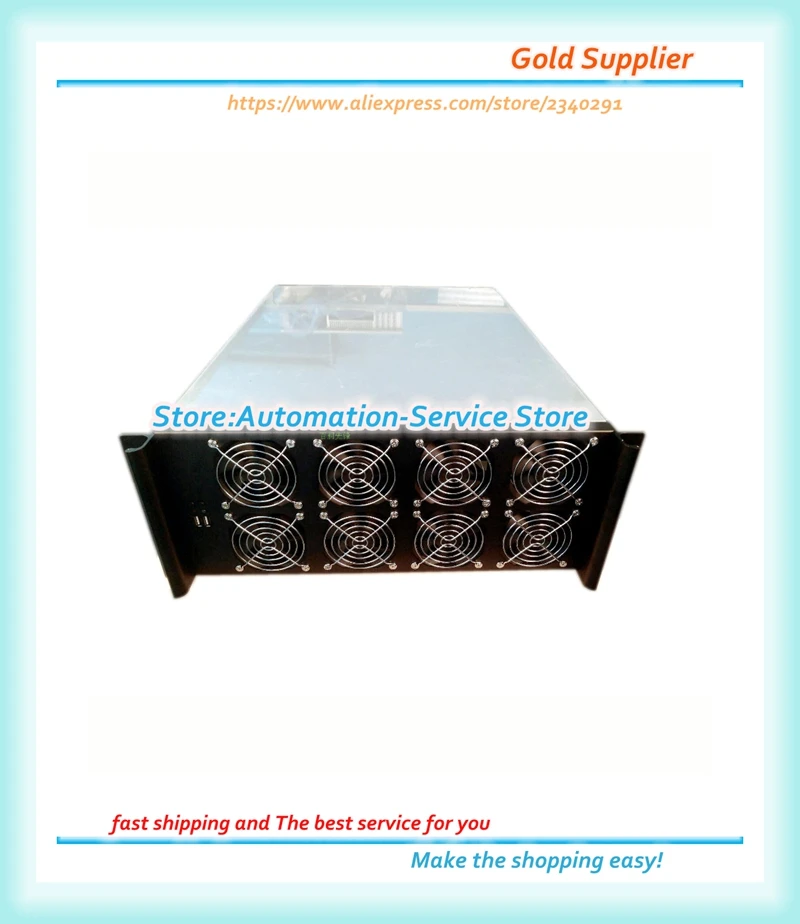 Ethernet ETH/ETC/ZEC/XMR 4U Ore Mining Case, Square Chassis, 6/8 Server Chassis