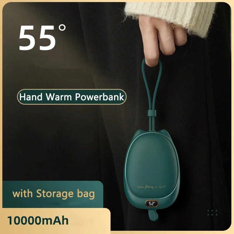 JayoWade New 10000mAh Hand Warmer Power Bank Portable Charger Powerbank for iPhone Samsung Huawei Xiaomi External Spare Battery view 2