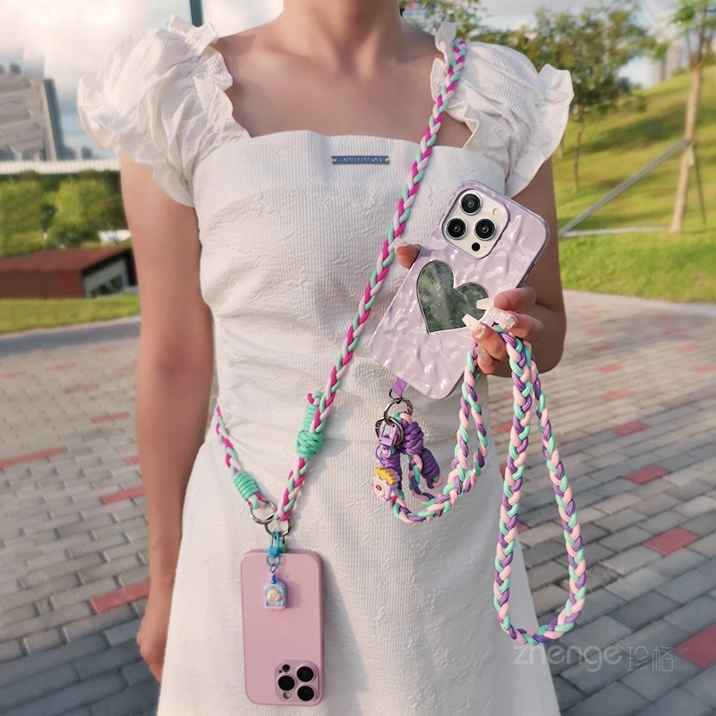 

Подвесной ремешок на шее, хвост, ремешок для мобильного телефона, регулируемый уличный длинный ремешок с защитой от потери