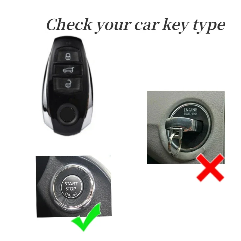 Zinc Alloy+PU Leather Full Cover Car Key Case For VW Volkswagen 2011-2017 Touareg 2016-2023 Phideon 3 Buttons Remote Key Protect