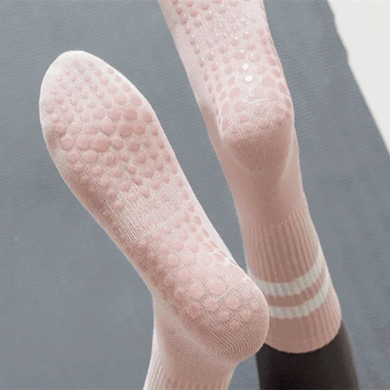 New Cotton Mid-tube Bottom Professional Non-slip Silicone Yoga Socks Indoor Fitness Sports Socks Women Gym Dance Pilates Socks