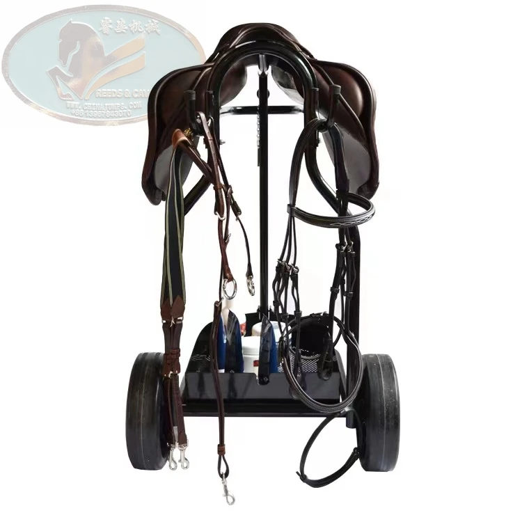 Durable Equestrian Saddle Trolley with Storage Compartment for Horse Care Products