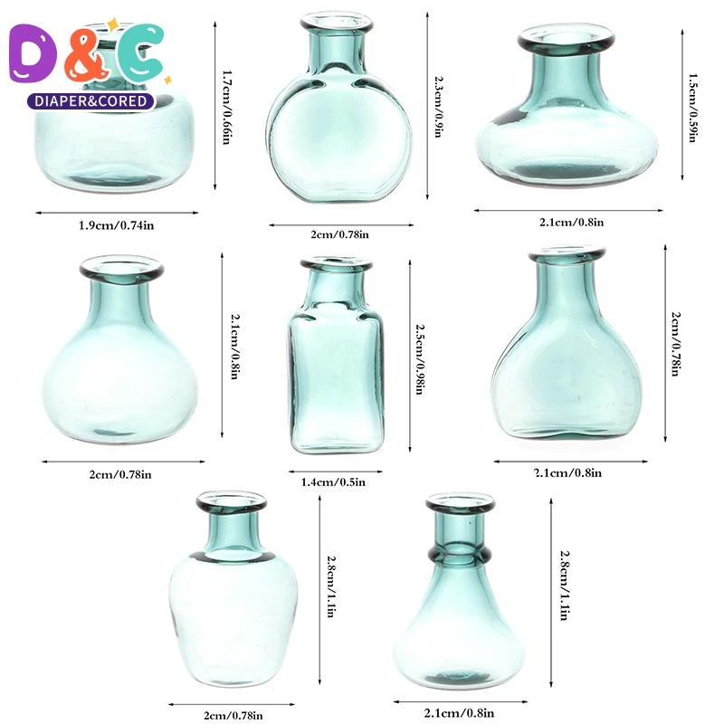 1Pc 1:12 Dollhouse Miniature Glass Vase Flower Arranger Storage Jar Flowerpot Home Garden Decor Doll House Accessories