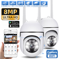 8MP Wifi Camera Outdoor Wireless Security Surveillance PTZ Camera 4X Digital Zoom Human Tracking Two-way Audio Night Color CCTV