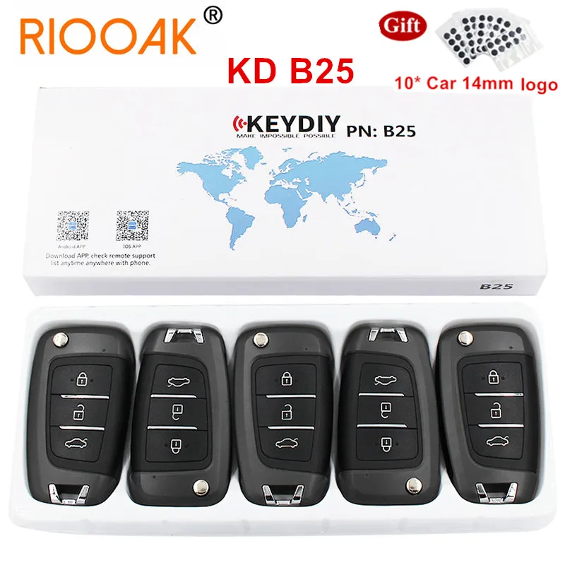 

5pcs KEYDIY KD B25 Remote Car Key For KD900+/URG200/KD-X2/KD MINI/KD200 Key Programmer B Series Remote Control