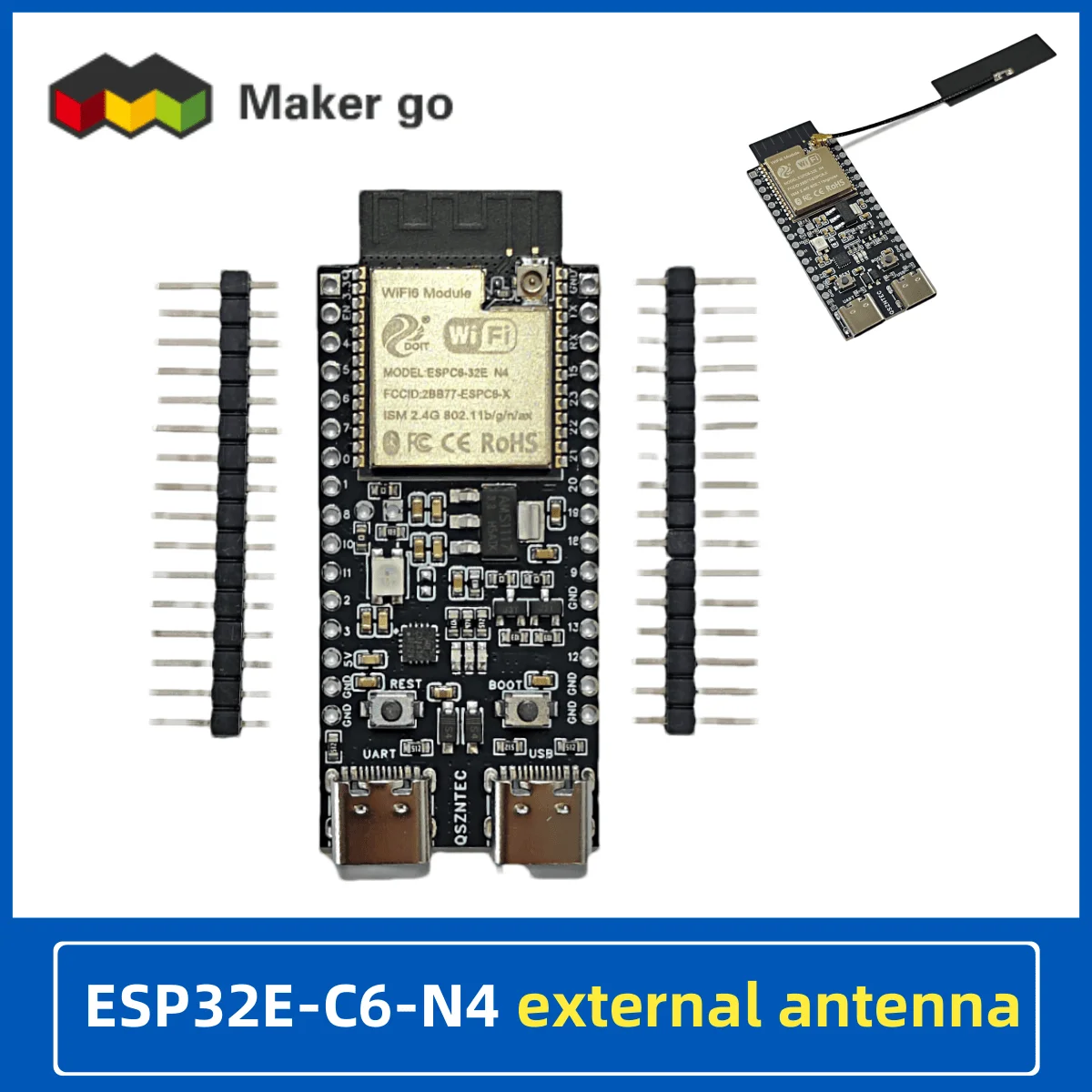 Placa de desenvolvimento Esp32-c6-n8, esp32, c6, n8, demo, wi-fi6, bluetooth 5, zigbee, núcleo do segmento