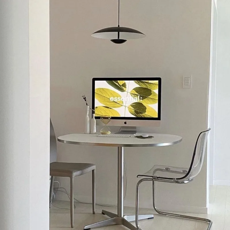 

Medieval Solid Wood Dining Table Stainless Steel Metal Edge Korean Blogger Ins Coffee Small Round Table Home Desk