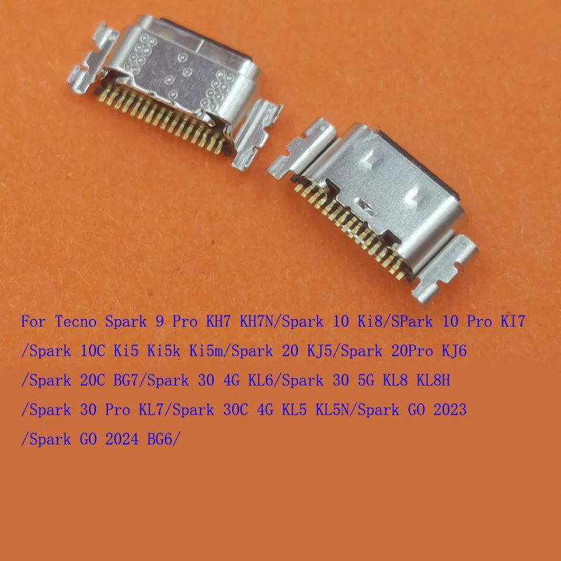 10-200Pcs Charger Port Usb Plug Connector Charging For Infinix Tecno Spark GO 2023 2024 10C 10 20 20C 30 30C 9 Pro BG6 KJ5 KJ6