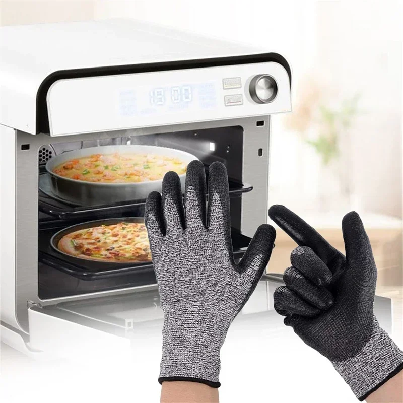 1Pair BBQ Grilling Cooking Gloves Extreme Heat Resistant Oven Welding Gloves High Temperature Kitchen Gloves for Barbecue