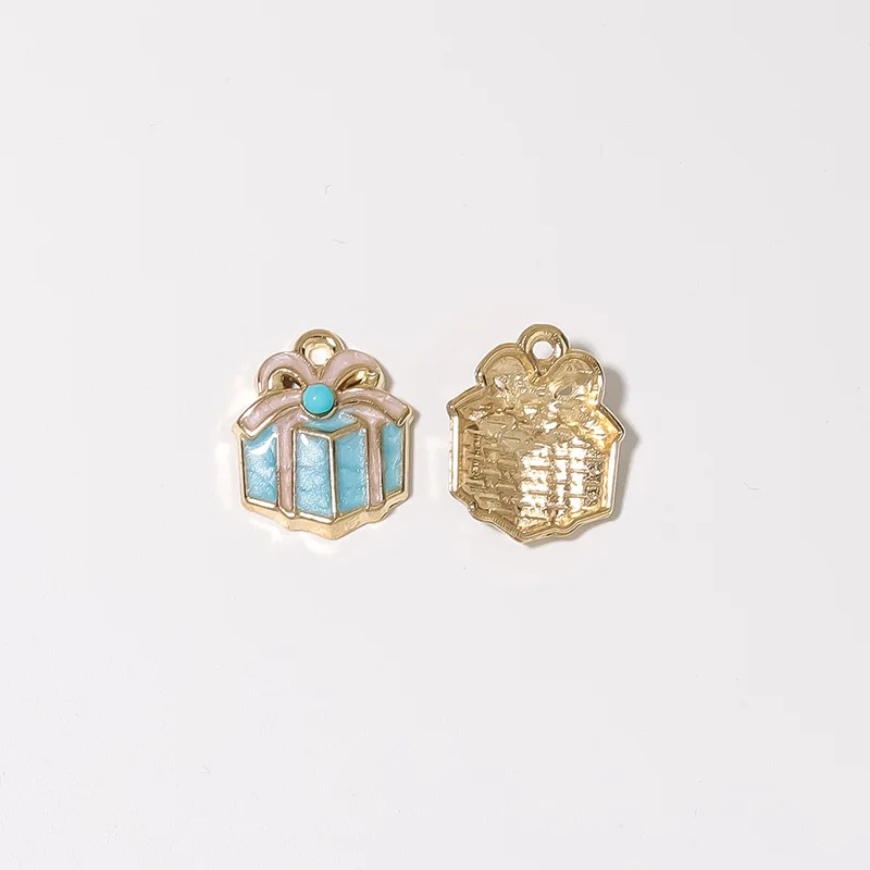 50pcs/ Set New Design Drip Oil Gift Box Pendant Christmas Gift Box DIY Jewelry Bracelet Necklace Making Accessories