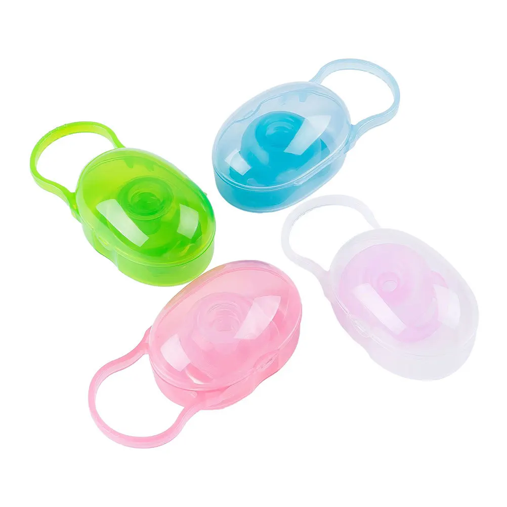 

4Pcs Portable Pacifier Holder Case Baby Infant Newborn Durable PP Material Storage Box Suitable for Pacifier Clips Travel