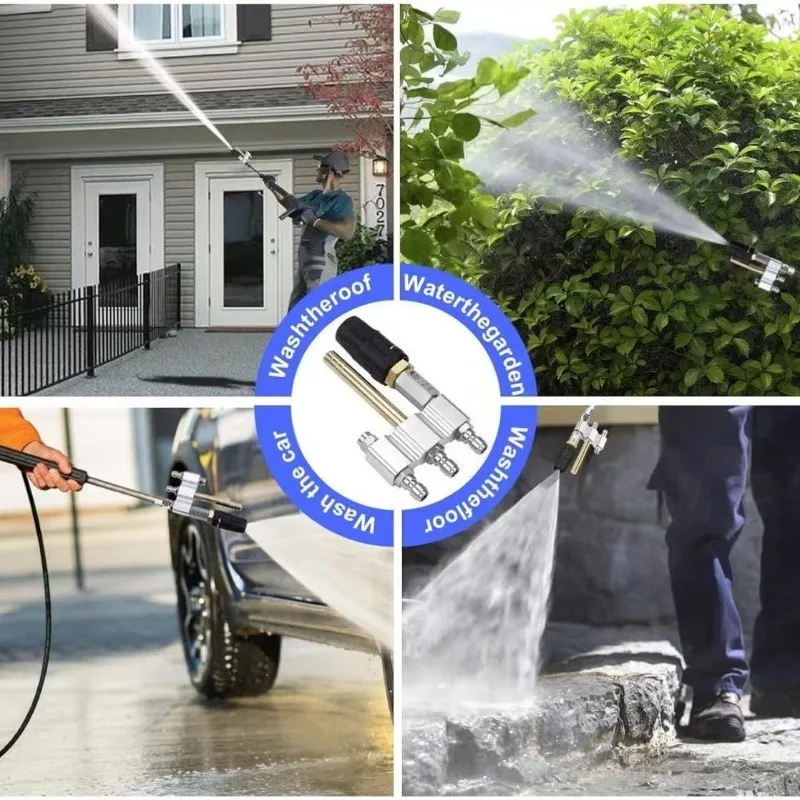 3 In 1 Adjustable Long Distance Chemical Nozzle 1/4 Quick Connect Pressure Washer Sprayer For Home Courtyard Cleaning Work