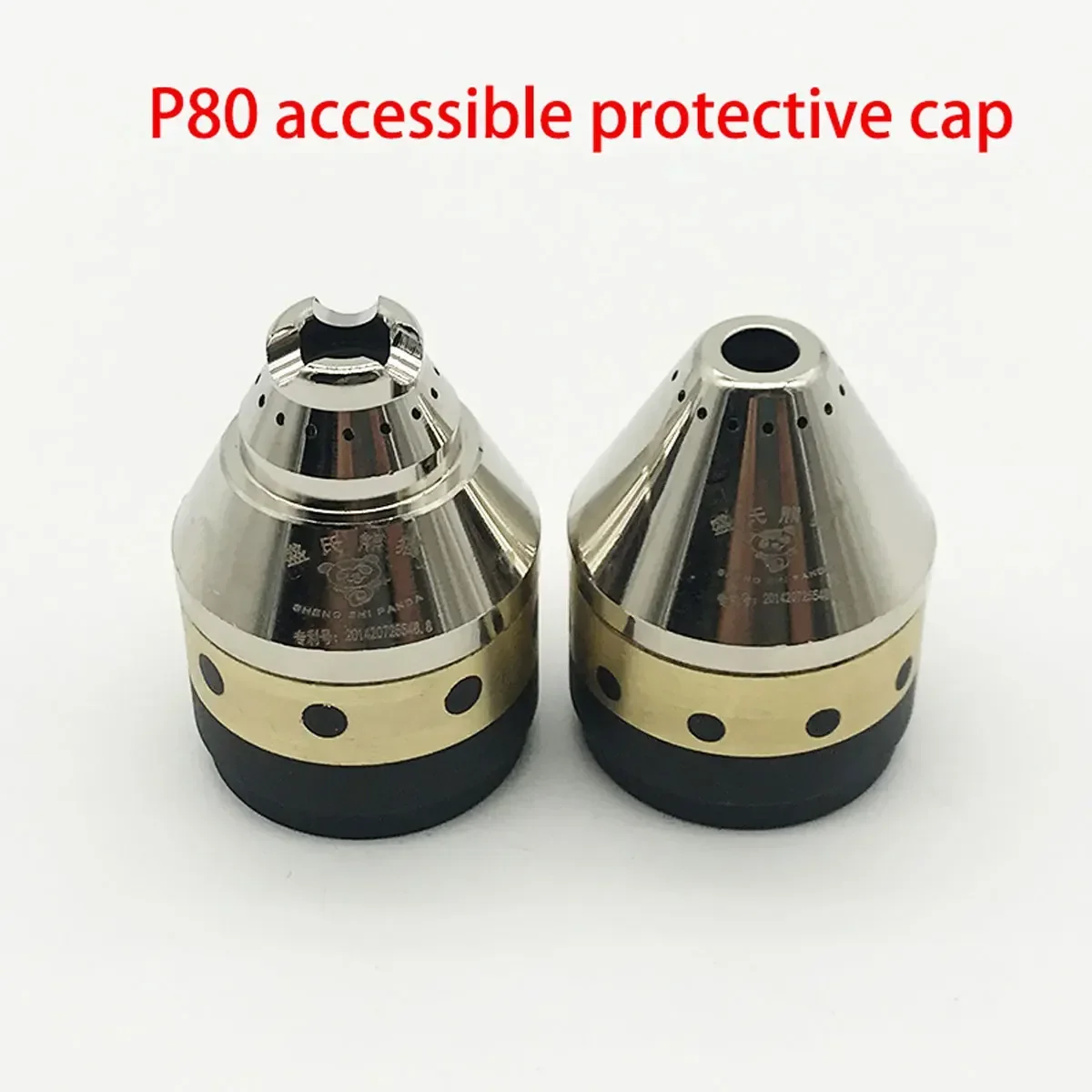 P80 plasma cutting torch accessories cutting nozzle copper protective cap full cover protective cover can contact cutting scrap