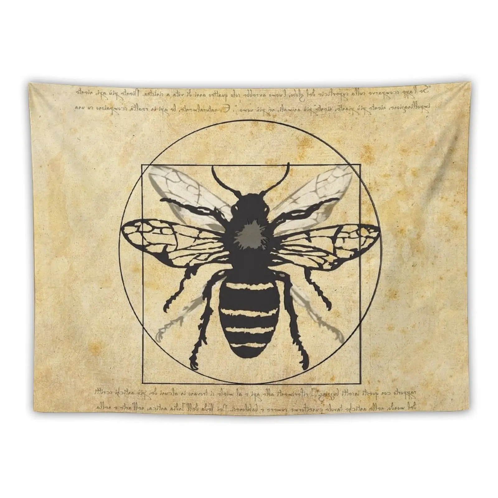 Vitruvian Bee Tapestry Bedroom Deco Custom Wall Decor House Decorations Tapestry