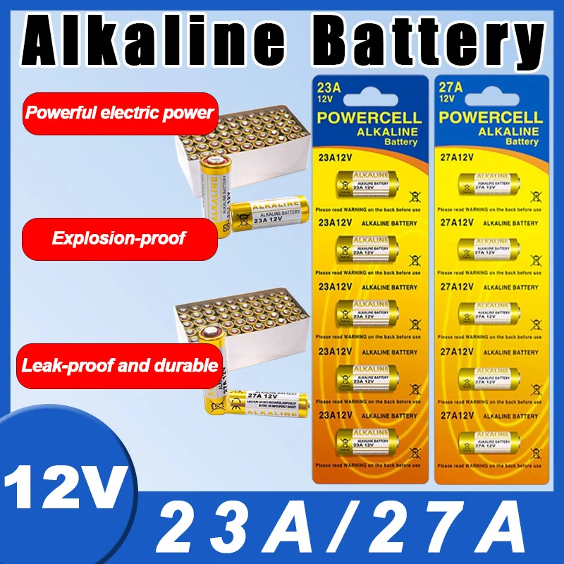

12V 23A 27A High-Power Alkaline Battery Pack - A23 MN21 Equivalent for Remote Controls Alarms Medical Devices