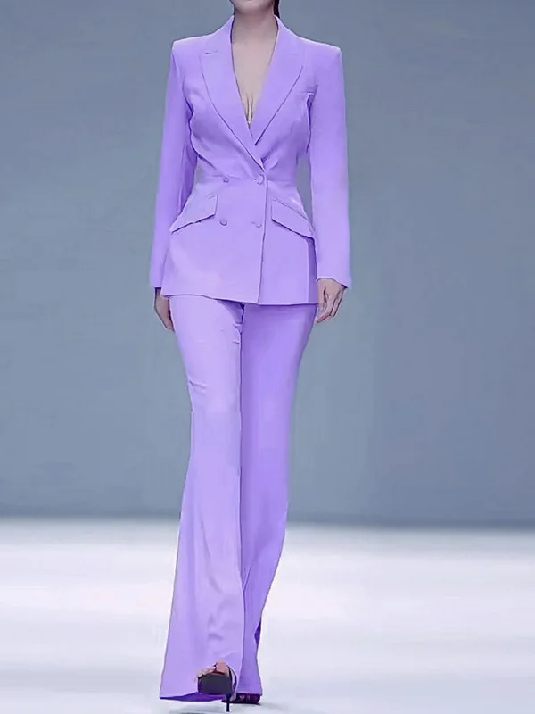 

Костюм-двойка Ele Slim Fit: расклешенные брюки и топ, новинка 2025 года, модный комплект для женщин, идеально для интервью и выступлений.