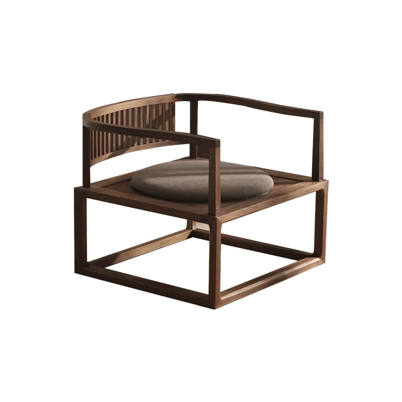 

New Chinese black walnut single sofa leisure chair, low armchair zen chair meditation chair furniture