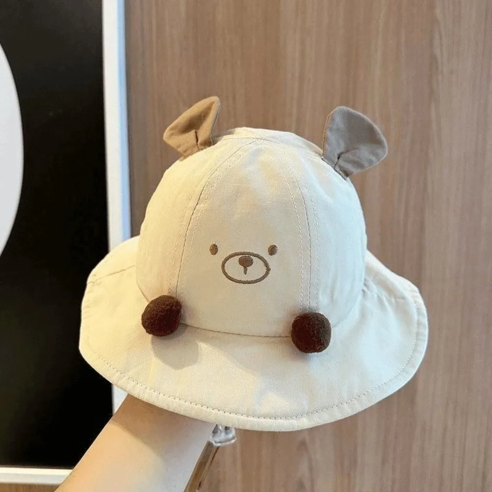

Soft Quick-dry Korean Style Cap Embroidery Anti-UV Summer Kid Sunhat Shading Hat Dinosaur Children's Bucket Hat Girls
