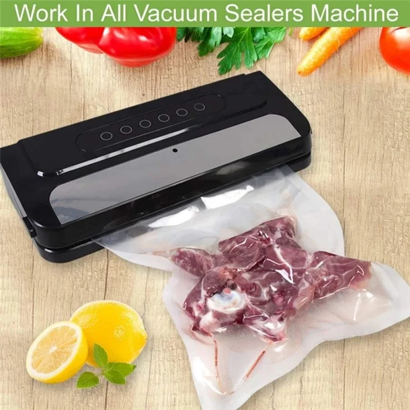 Y50A-100Pcs أكياس المطبخ فراغ للأغذية فراغ السدادة ماكينة التعبئة الغذاء حقيبة التخزين لا BPA قطع غيار المطبخ 15X25cm