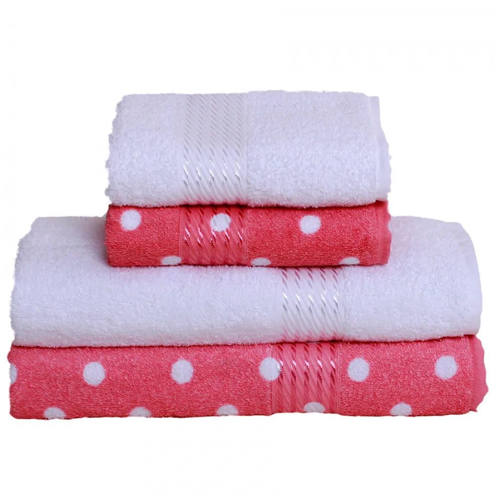 4-Piece Bath and Face Towel Set 100 Cotton Plush Dohler Prism