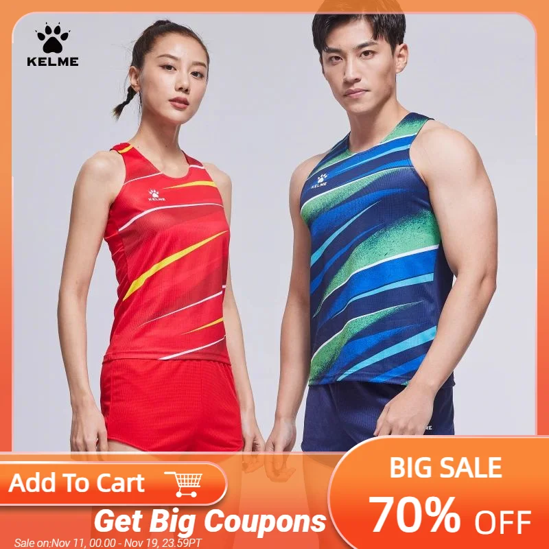 

KELME track and field uniforms suits men and women custom made professional competition undershirt sports test sprint training