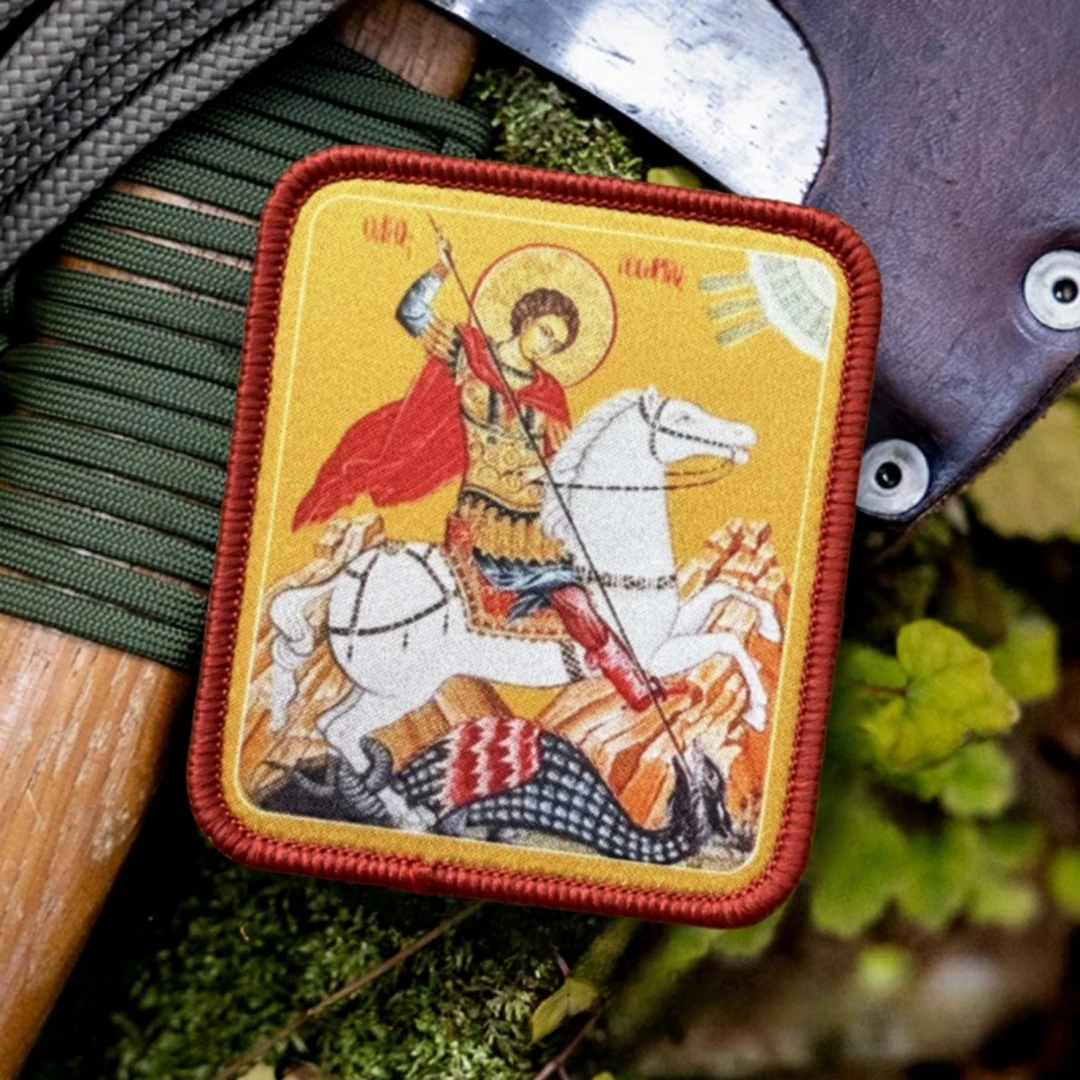Parche táctico San Jorge – Insignia moral velcro para mochila militar - imagen 4