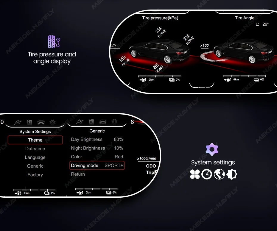 MEKEDE 12,3 Zoll LCD-Digital-Dashboard für BMW X5 E70 X6 E71 2006-2013 CCC CIC System Tachometer Tankanzeige Fahrzeuginformationen – Detail 14