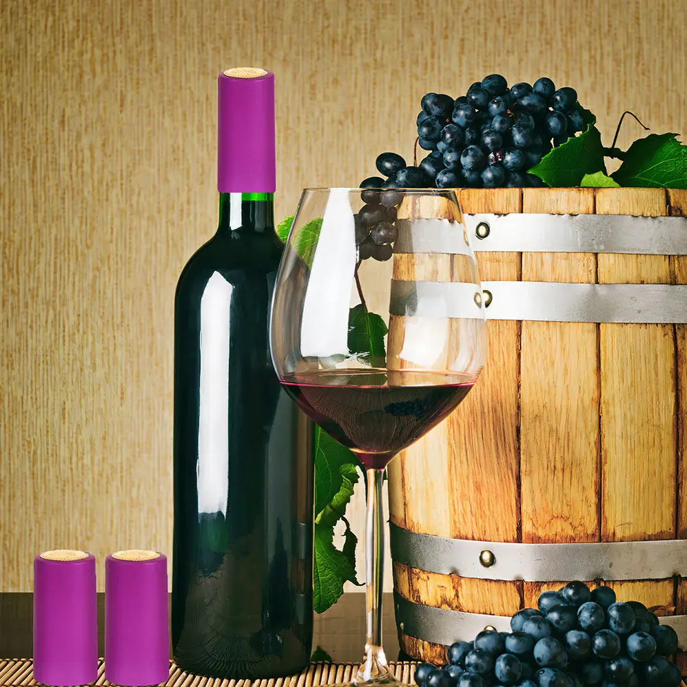 30Pcs PVC Heat Shrink Capsules for Wine Bottles Professional Heat Shrink Bottle Seals with Tear Strip for Winery Home Bar