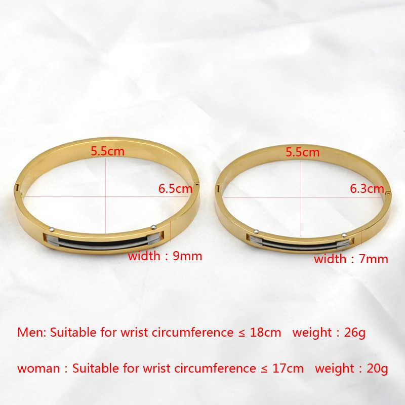 FYSARA Stainless Steel Wire Bracelet Gold Plated Black Color Titanium Steel Bangle for Women Men Fashion Jewelry Souvenir Chain