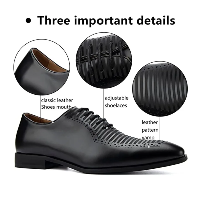 Handcrafted Mens Shoes Genuine Leather Dress Shoes Classic Business Formal Shoes Man
