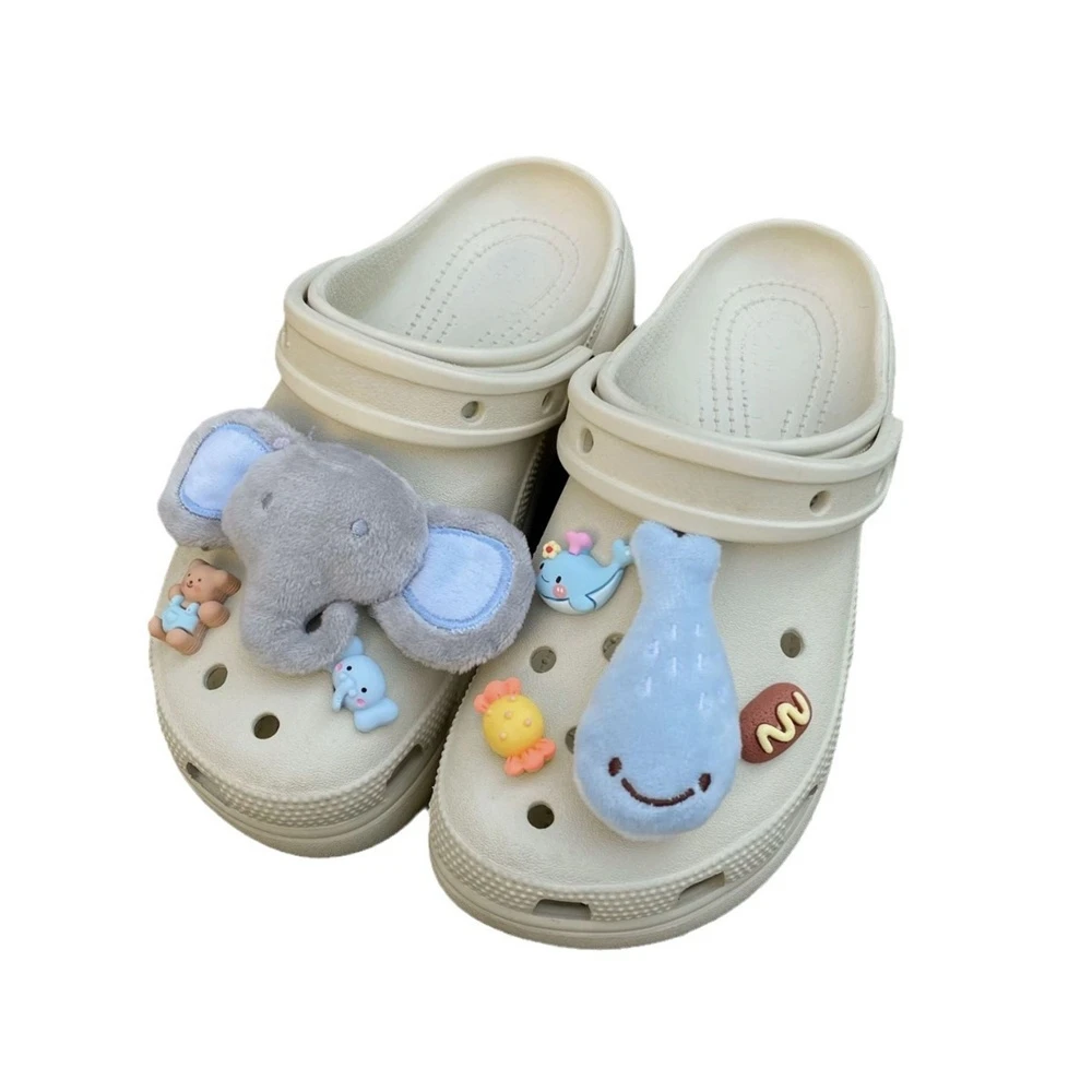 Super Sized Creative Cute Elephant Dolphin Doll Charm Shoe Accessories Cartoon Fashion Trend Men And Women DIY Clogs Shoe Buckle