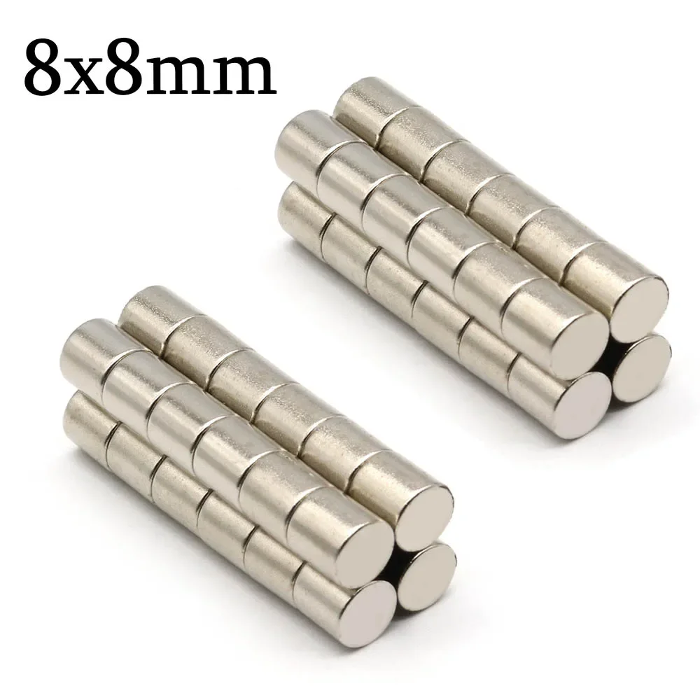 8mmx8mm Super Strong Round Neodymium Magnet Powerful Magnets N35 small Permanent Magnetic NdfeB Refrigerator Magnet 8x8
