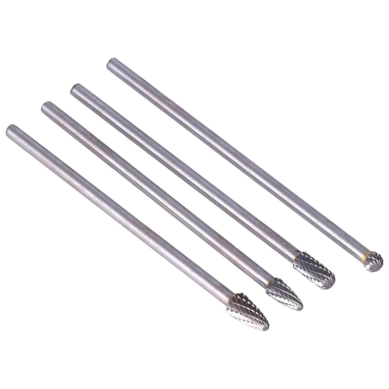Arquivo rotativo longo de aço de tungstênio, conjunto de rebarbas rotativas com haste de 6mm para escultura em madeira, perfuração de polimento e gravação