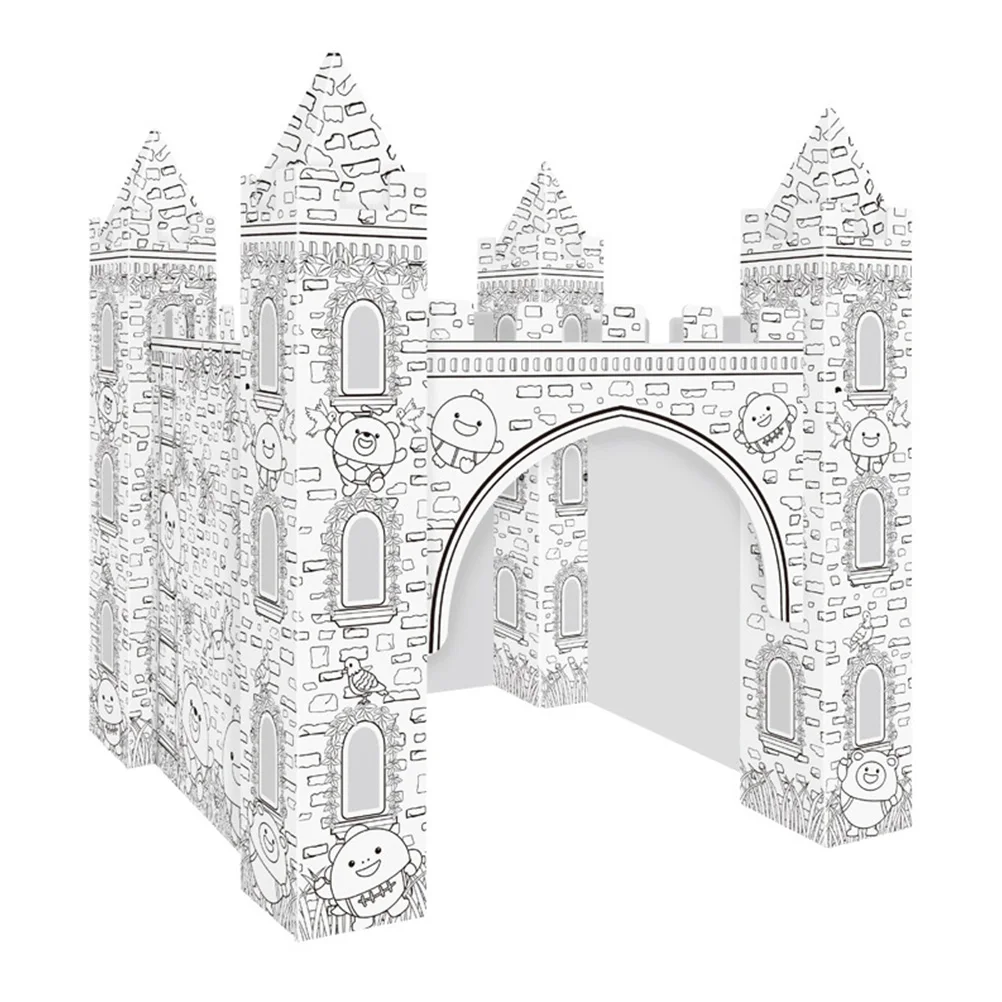 مجموعة واحدة من ألغاز التلوين ثلاثية الأبعاد التي يمكنك صنعها بنفسك مجموعة نشاط التلوين الإبداعي التعليمية القابلة للفصل لرسم القلعة ثلاثية الأبعاد