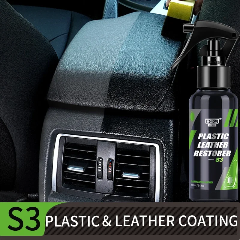 

300ml Car Plastic Restorer Polish Leather Cleaner Spray Back To Black Gloss Hgkj S3 Interior Plastic Renovator Car Accessories