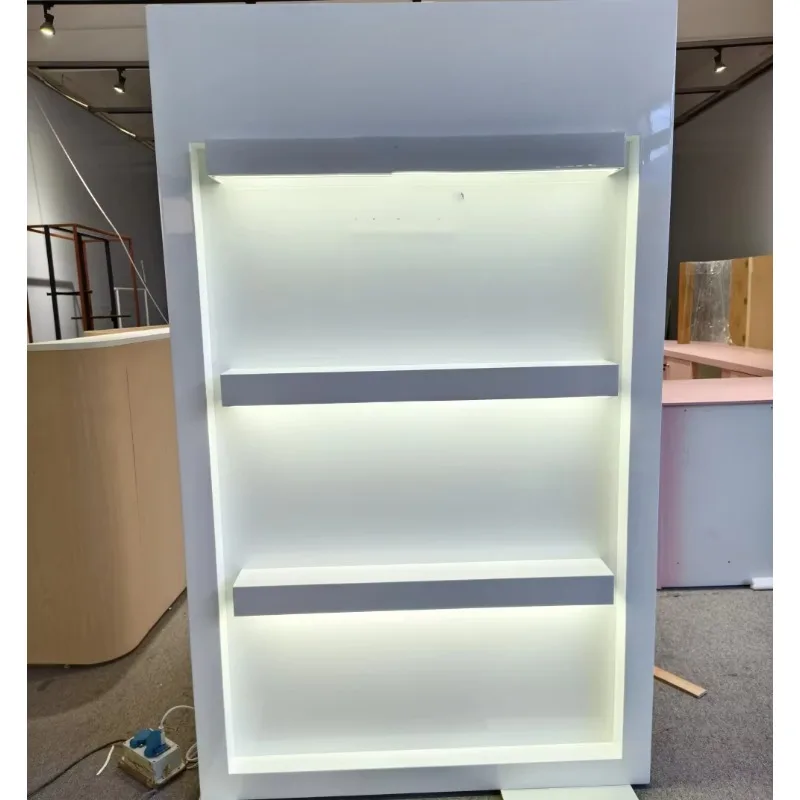 

High-end and New Design Hair Extension Display Shelf with Light, Modern Extension Hair Display Stand, Barbershop Salon