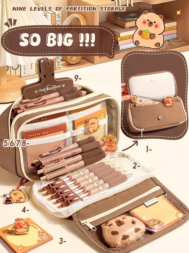 Kawaii Large Capacity Pencil Capillary Cases For School Bag Pouch Box Back to School Supply Supplies Girl Kit Cute Stationery