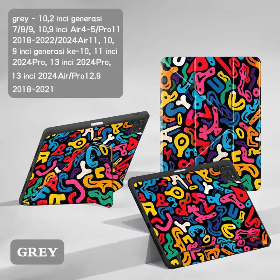 

Colorful Doodle Tablet Case For iPad Pro 11th 10th 9th 8th 7th 12.9inch Air 4 5 M3 M2 M4 11inch Pro 2025 Mini 6 7 Holder Cover