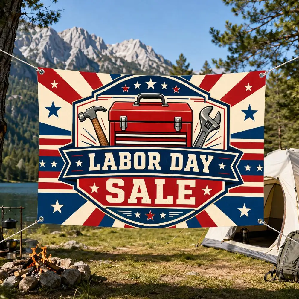 Labor Day Sale Flags Aesthetic Wall Tapestry Printed Wall Hanging Living Room Party Outdoor Decor