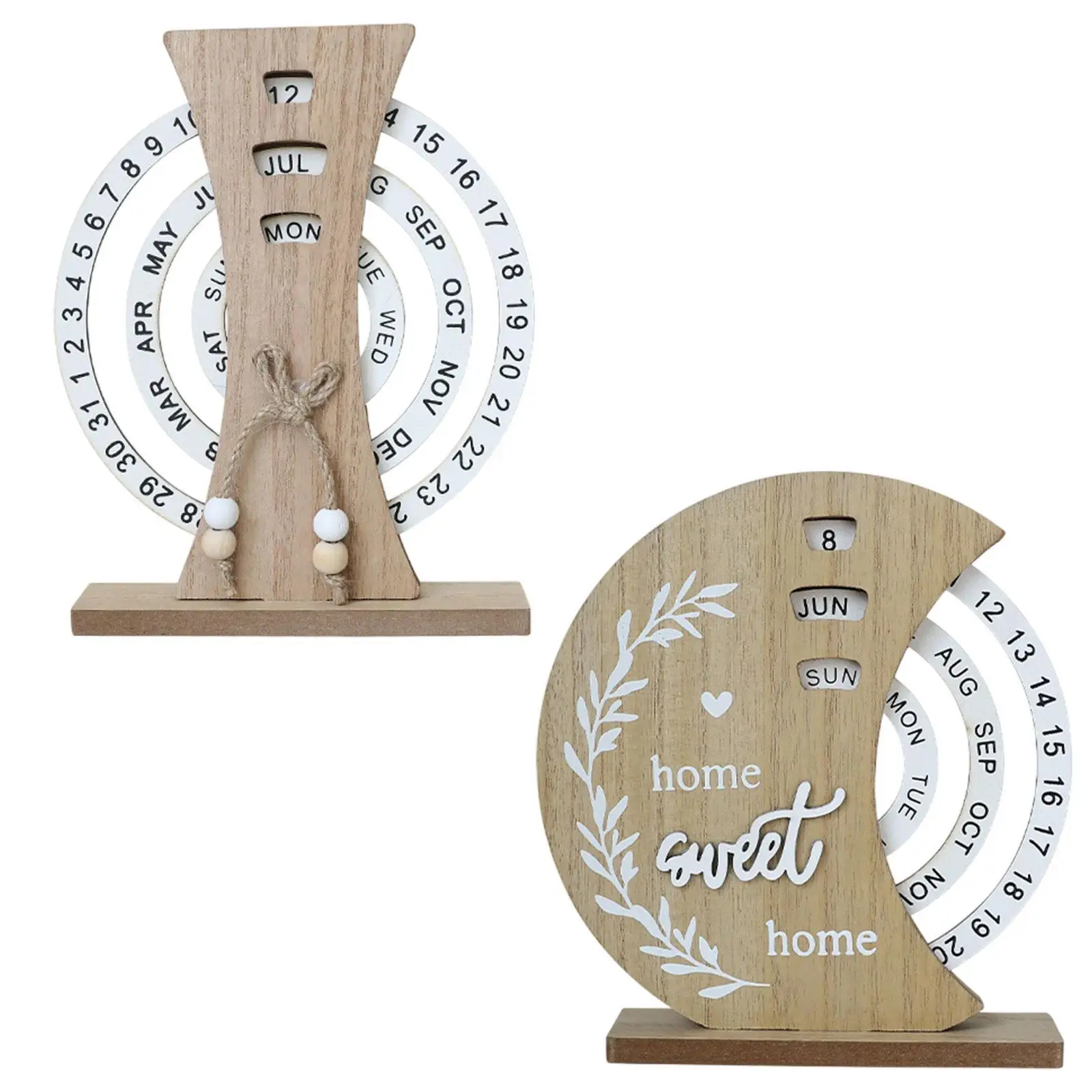 Table Calendar Indoor Gift Reusable for Home Decor Multifunctional Figurine