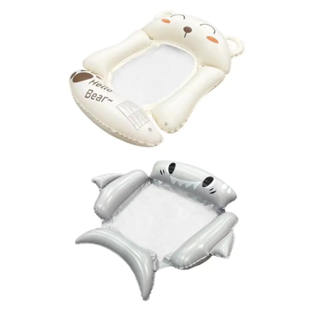 Cartoon Bear Design Inflatable Float Thickened PVC Foldable Floating Bed 4-Tube Structure Large Size Floating Raft Lake Use