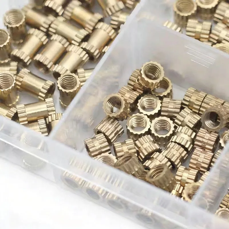 200-520PCS Brass Threaded Insert Nut Set M2 M2.5 M3 M4 M5 M6 M8M10 Embedded Pre-Embedded Hot Melt Nut Through Hole Injection Nut