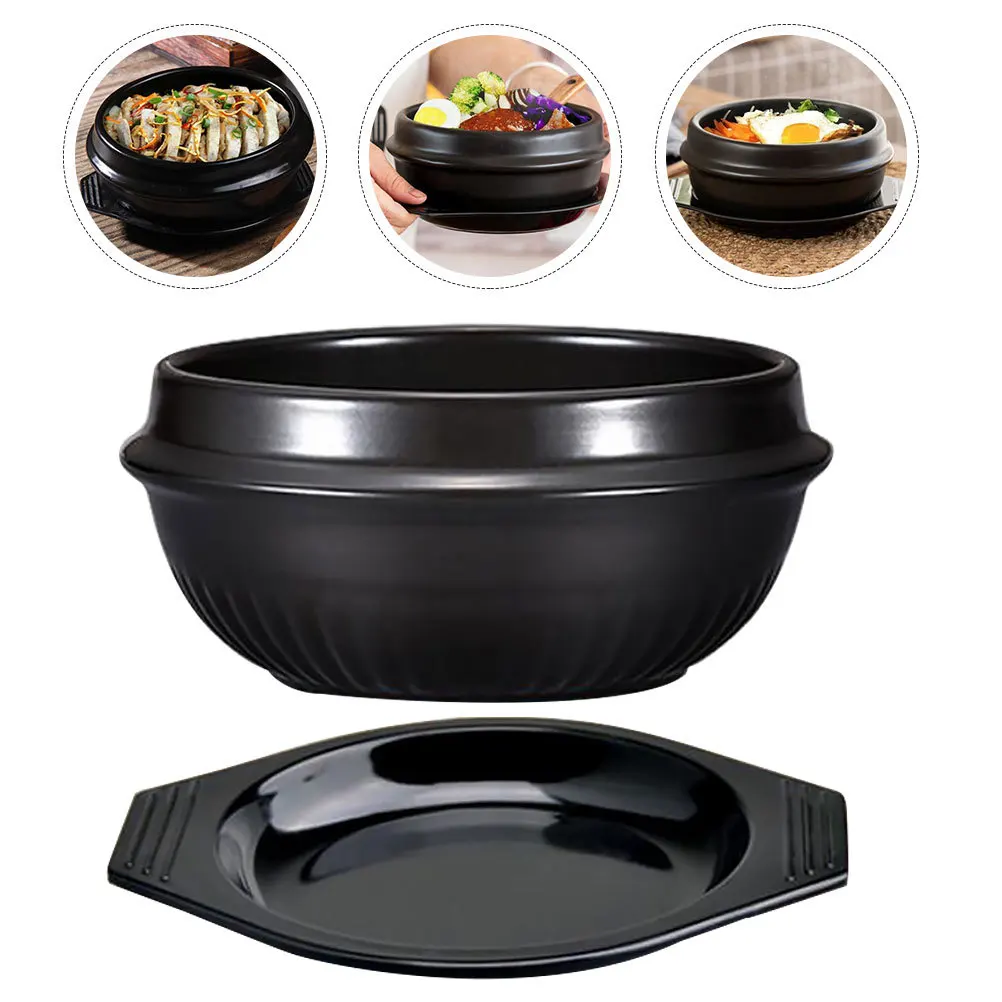

1Set Stone Pot Bibimbap Ceramic Casserole Non Stick Cooking Stew Soup Pot Lightweight Kitchenware Ceramic Casserole