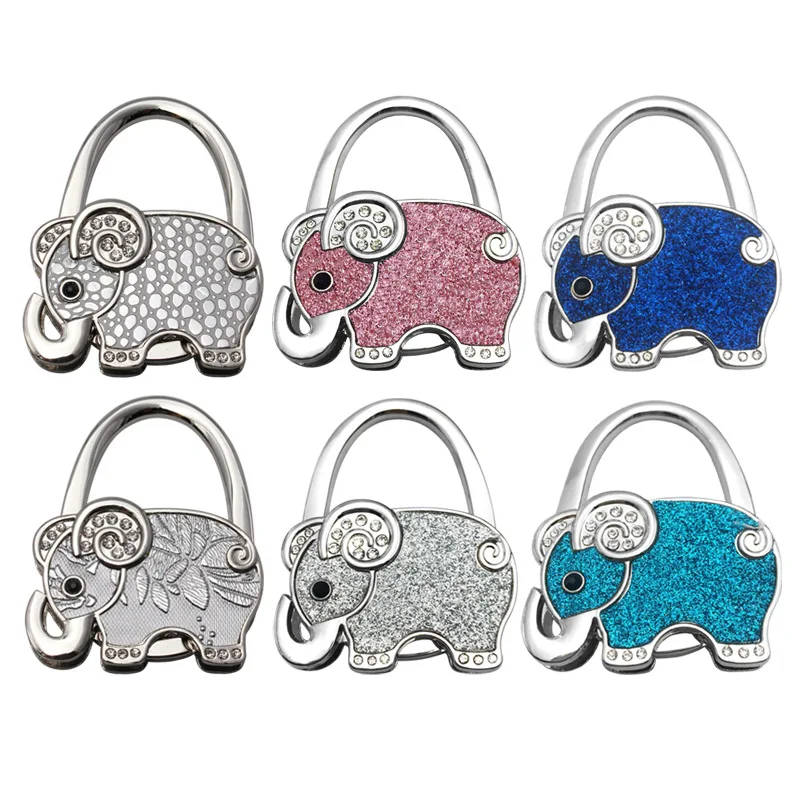 

Folding Bag Hanger Hook Holder Durable Table Door Bag Hook Holder Metal Elephant Shape Handbags Wall Hanger Accessories