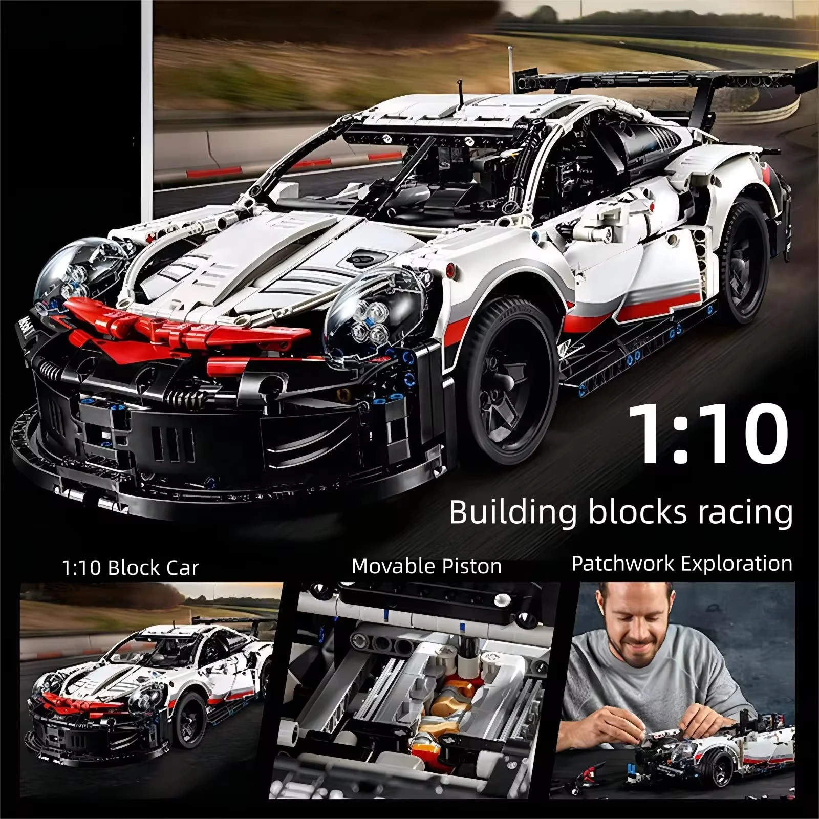 1320PCS Classic Racing Sports Car Building Block Toys Educational DIY Racing Stickers Are Random Styles Christmas Girls Adult