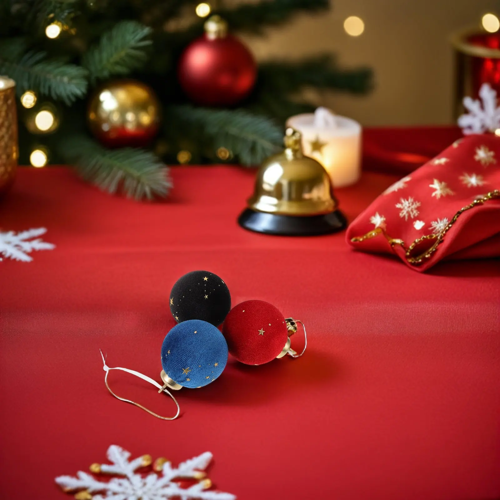 12Pcs Flocked Xmas Tree Christmas Balls 8Cm Gold Thread Holiday Hanging Baubles Tree Decorations Xmas Hanging Flocking Balls