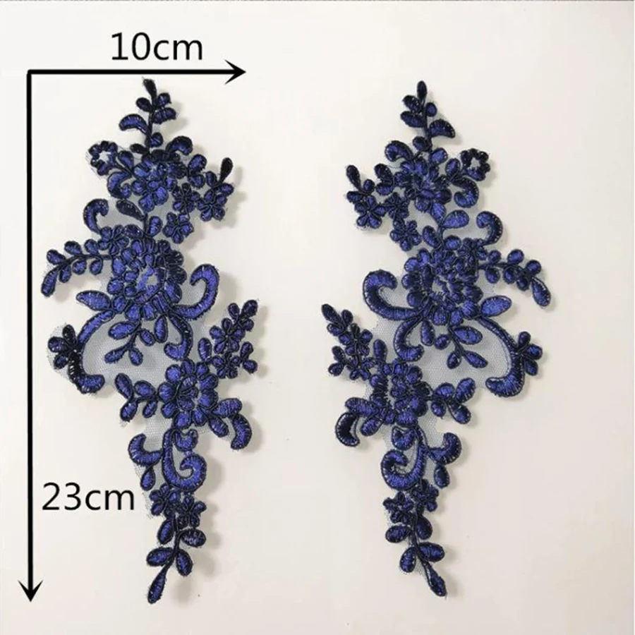 1 Pair Embroidery Applique Lace Patch For Evening Skirt Clothes  Repair Sewing On Accessories