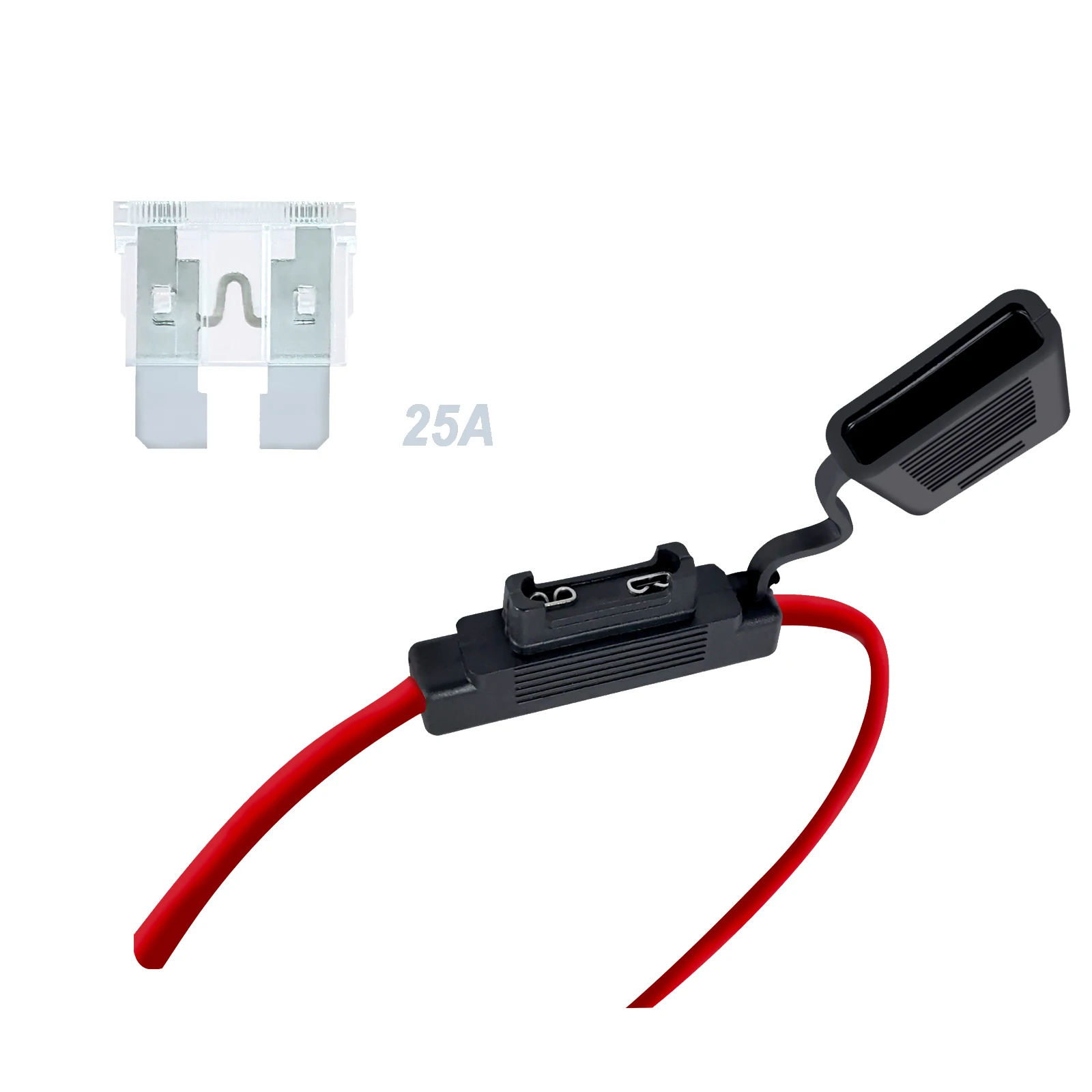 10/12/14/16/18AWG Inline-Sicherungshalter, wasserdicht, mit ATO/ATC-Flachsicherung, 5 A, 10 A, 15 A, 20 A, 30 A, 40 A, Sicherungshalter in Standardgröße