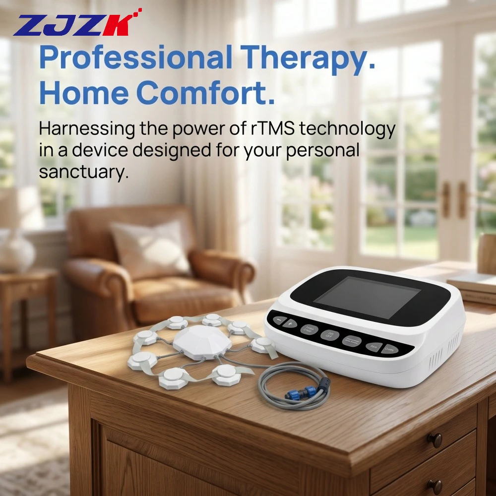 ZJZK Non Invsavie rTMS Therapy Device Repetitive Transcranial Magnetic Stimulation Machine for Depression PTSD TBI Parkinson