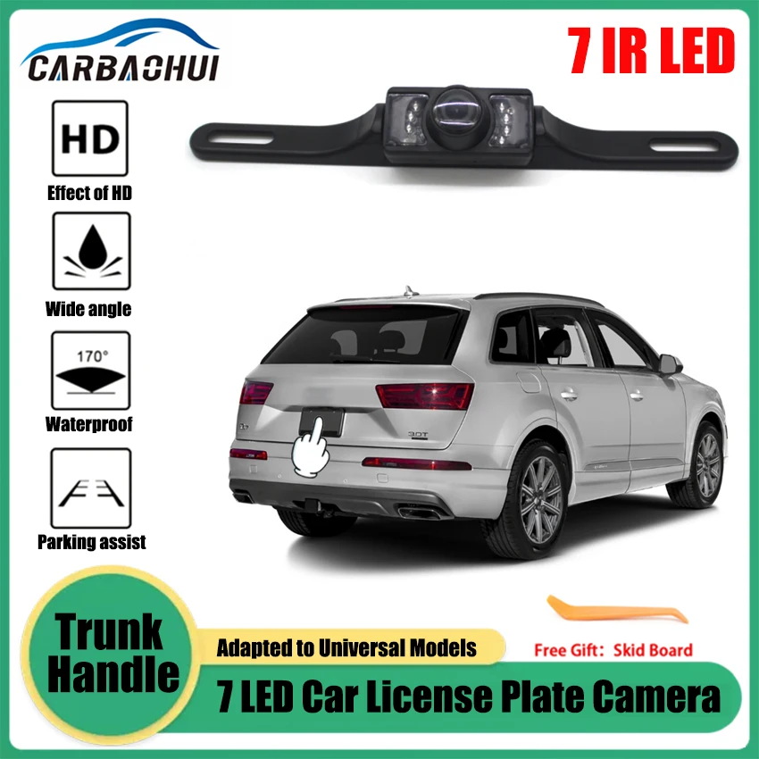 

Car License Plate Frame Reverse Camera Rear View Backup Camera Parking Camera HD CCD Night Vision Waterproof CMOS 7 IR LED